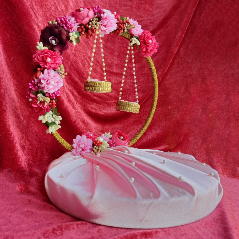 Handcrafted Pink Flower Ring Plate 3 Handcrafted Pink Flower Ring Plate - Image 3