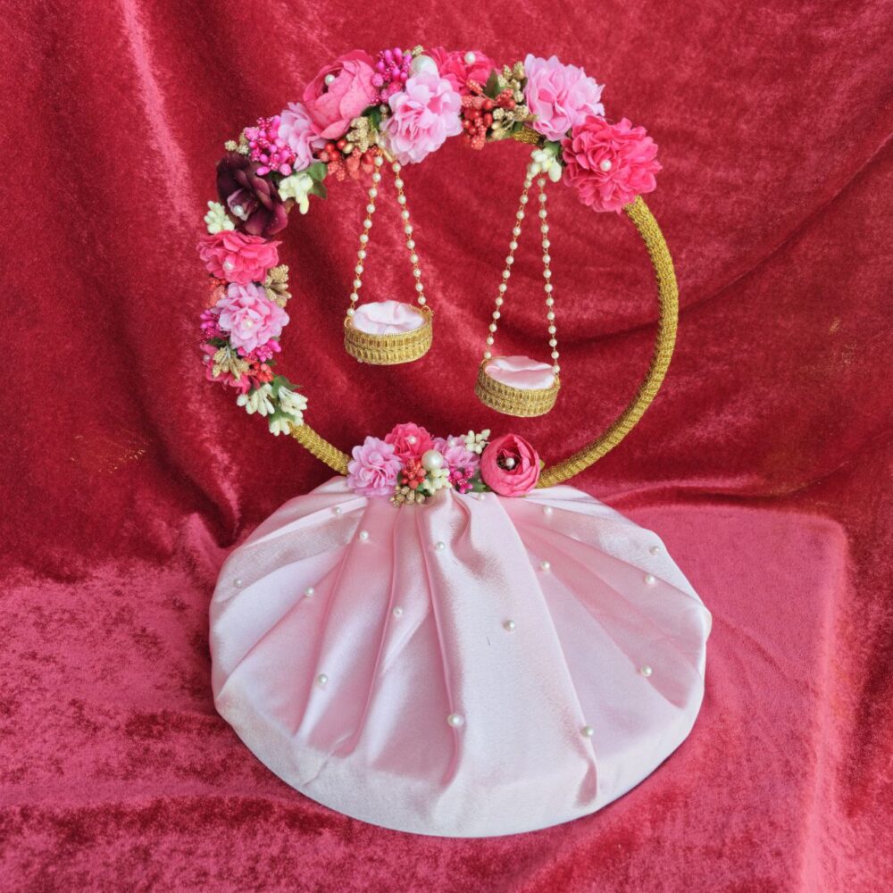 Handcrafted Pink Flower Ring Plate 2 Handcrafted Pink Flower Ring Plate - Image 2