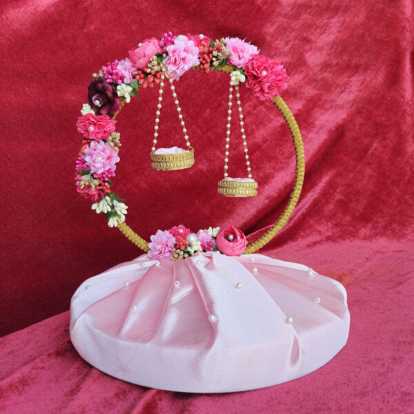 Handcrafted Pink Flower Ring Plate
