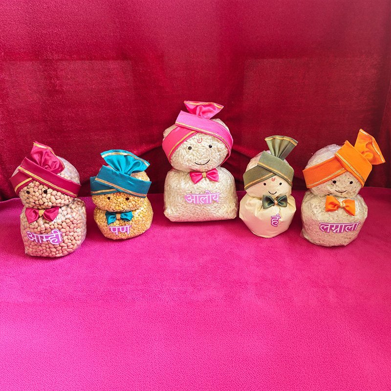 Handcrafted Rukhwat Food Grain Teddy Bear Quintet Handcrafted Rukhwat Food Grain Teddy Bear Quintet