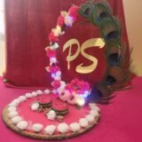 Pink Ring Plate with Floral Beauty & Peacock Grace-03