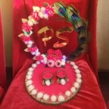 Pink Ring Plate with Floral Beauty & Peacock Grace-04